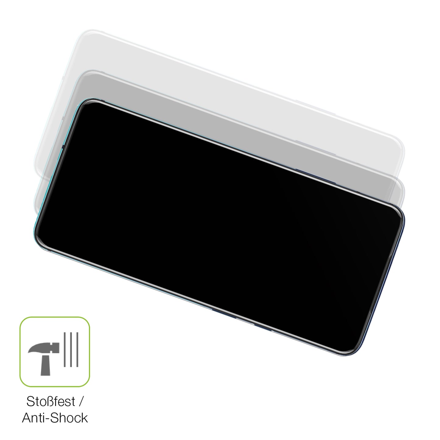 Schutz gegen Kratzer auf dem OnePlus 7T Pro Glas durch Schlüssel, Stöße gegen die Tischkante oder Stürze