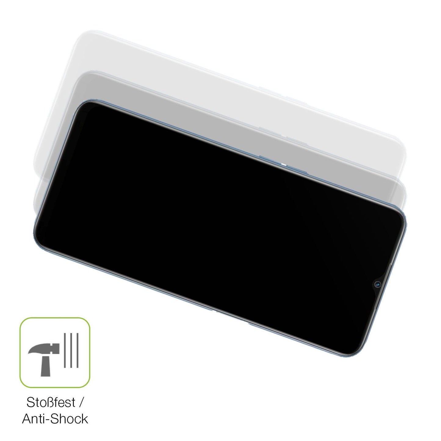 Schutz gegen Kratzer auf dem Oppo A16 Glas durch Schlüssel, Stöße gegen die Tischkante oder Stürze