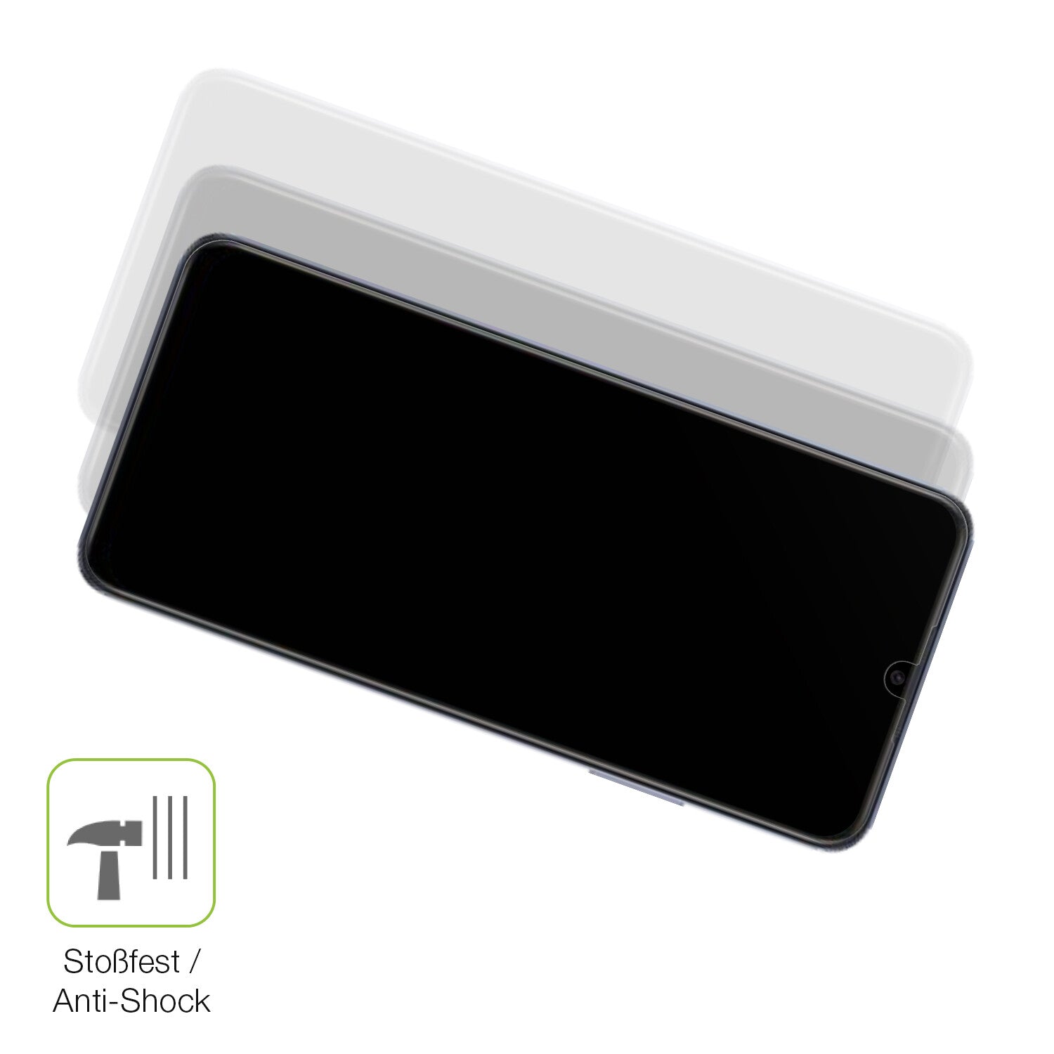 Schutz gegen Kratzer auf dem Oppo A17K Glas durch Schlüssel, Stöße gegen die Tischkante oder Stürze