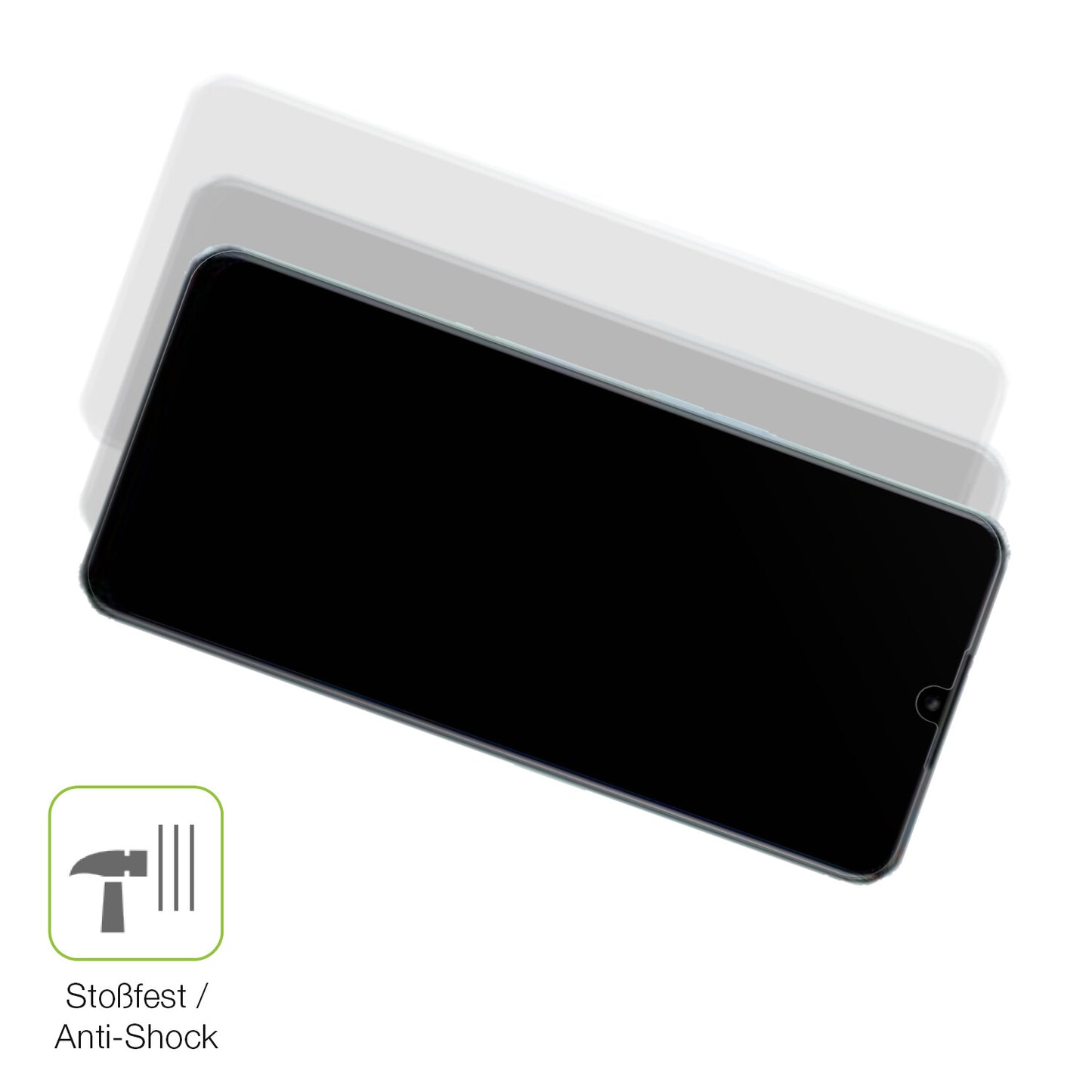 Schutz gegen Kratzer auf dem OPPO A58x Glas durch Schlüssel, Stöße gegen die Tischkante oder Stürze