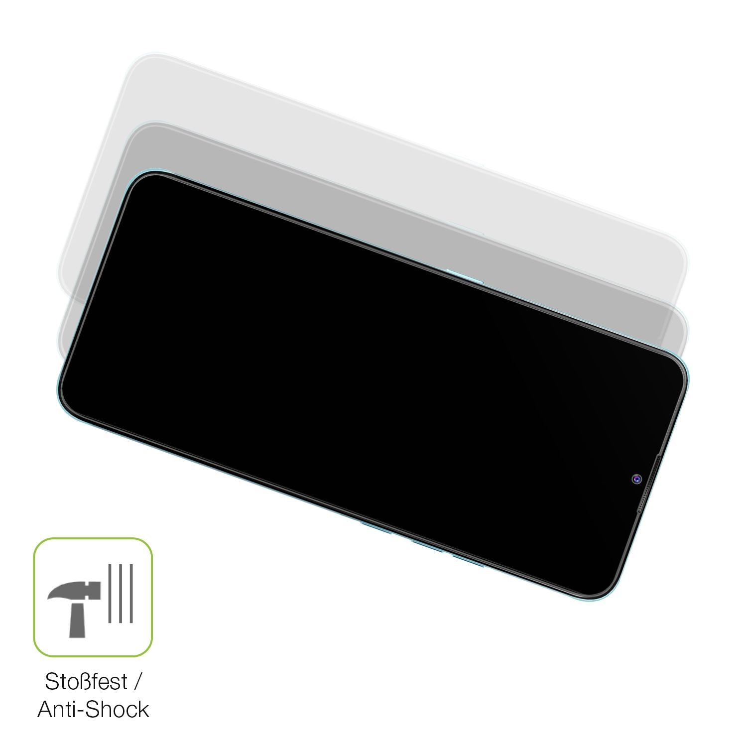 Schutz gegen Kratzer auf dem Oukitel C33 4G Glas durch Schlüssel, Stöße gegen die Tischkante oder Stürze