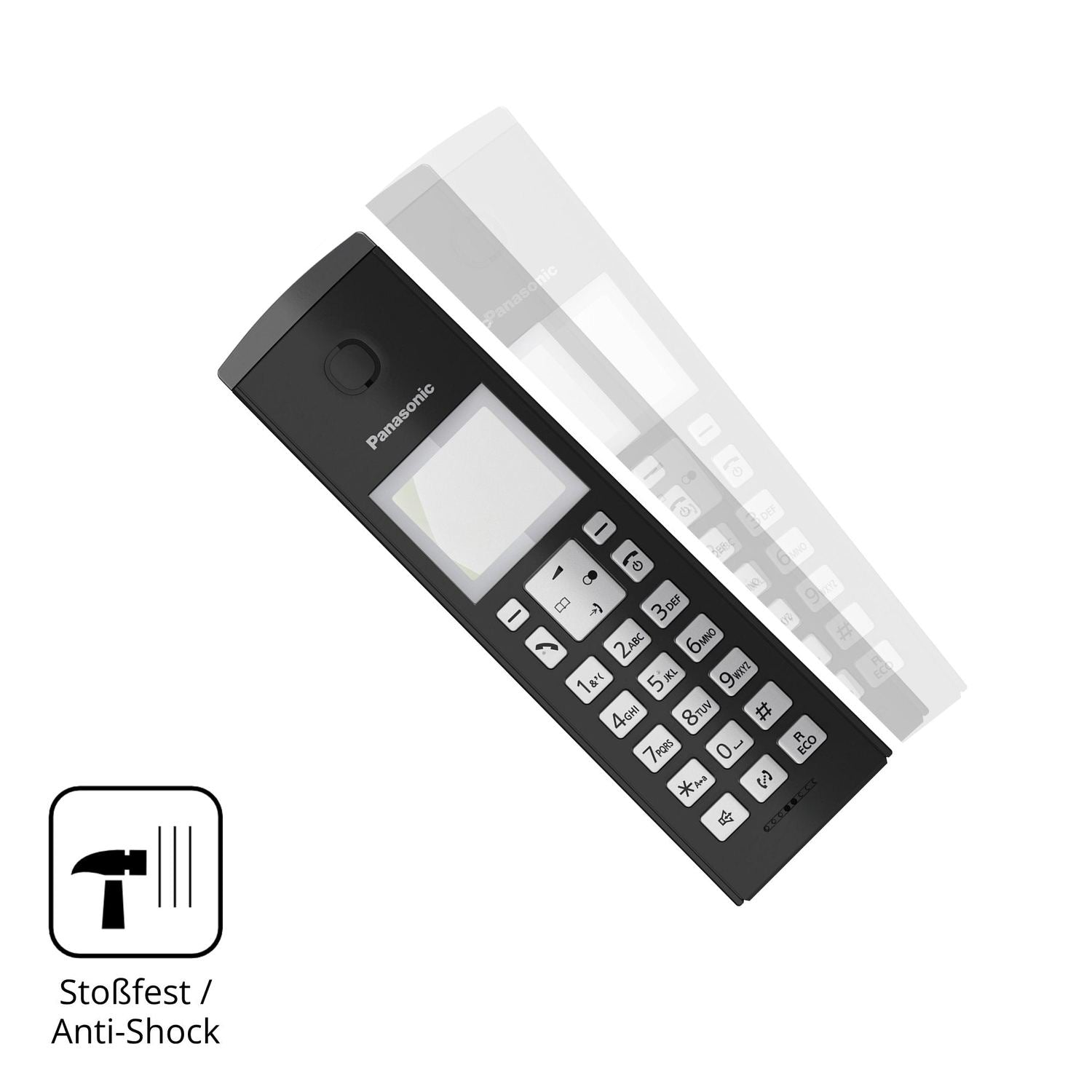 Schutz gegen Kratzer auf dem Panasonic KX-TGK220 Glas durch Schlüssel, Stöße gegen die Tischkante oder Stürze