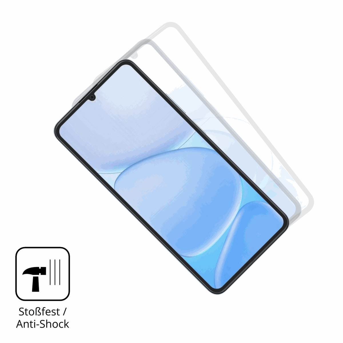 Schutz gegen Kratzer auf dem Realme Note 80 Glas durch Schlüssel, Stöße gegen die Tischkante oder Stürze