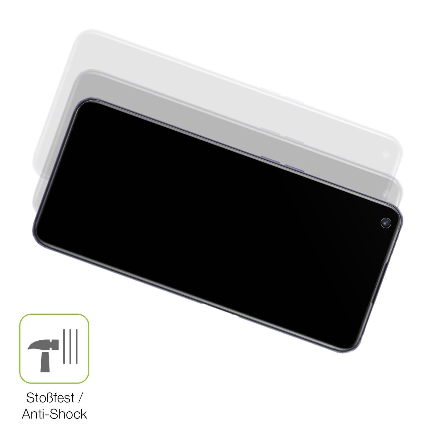 Schutz gegen Kratzer auf dem Realme Q3s Glas durch Schlüssel, Stöße gegen die Tischkante oder Stürze