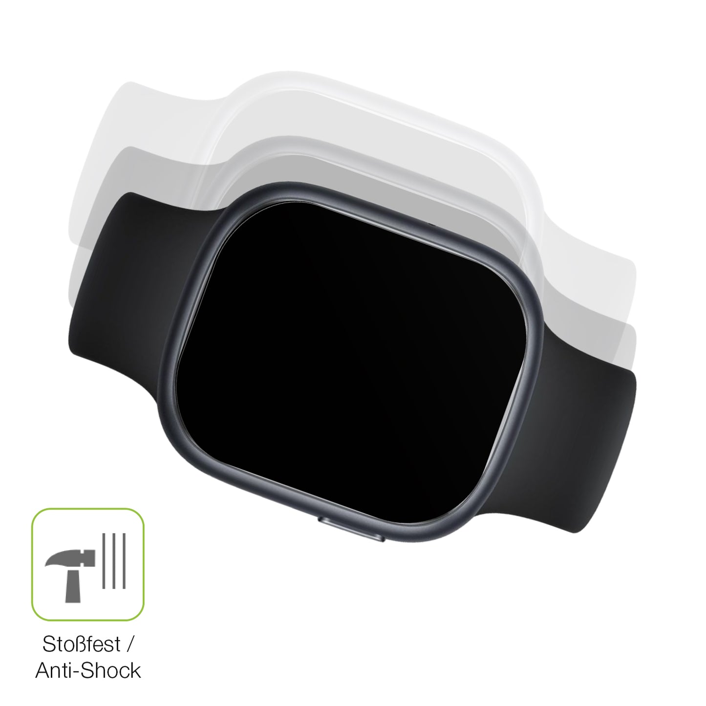 Schutz gegen Kratzer auf dem Rollme S1 Smartwatch Glas durch Schlüssel, Stöße gegen die Tischkante oder Stürze
