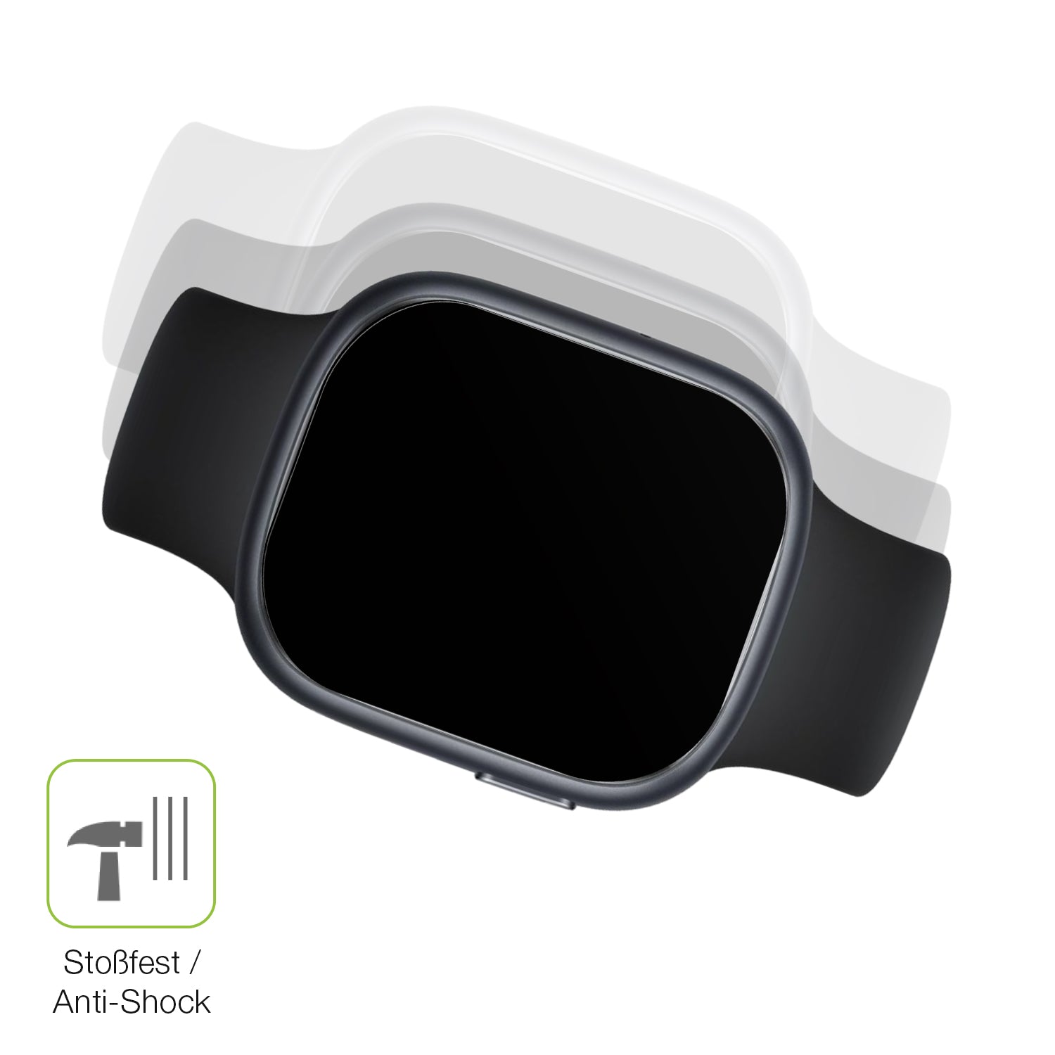 Schutz gegen Kratzer auf dem Rollme S1 Smartwatch Glas durch Schlüssel, Stöße gegen die Tischkante oder Stürze