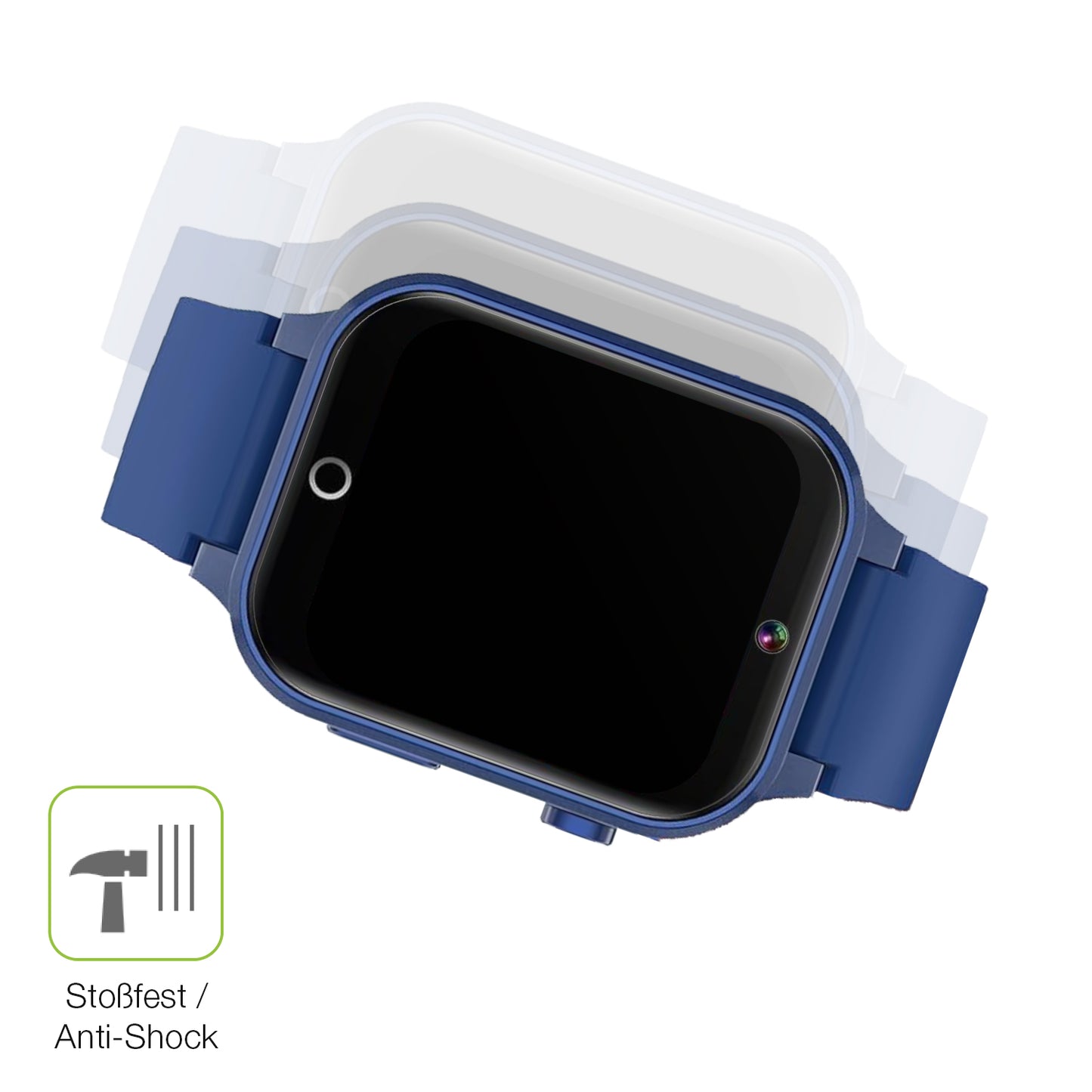 Schutz gegen Kratzer auf dem Ruopoem Kids Smartwatch 1.54 Zoll Glas durch Schlüssel, Stöße gegen die Tischkante oder Stürze
