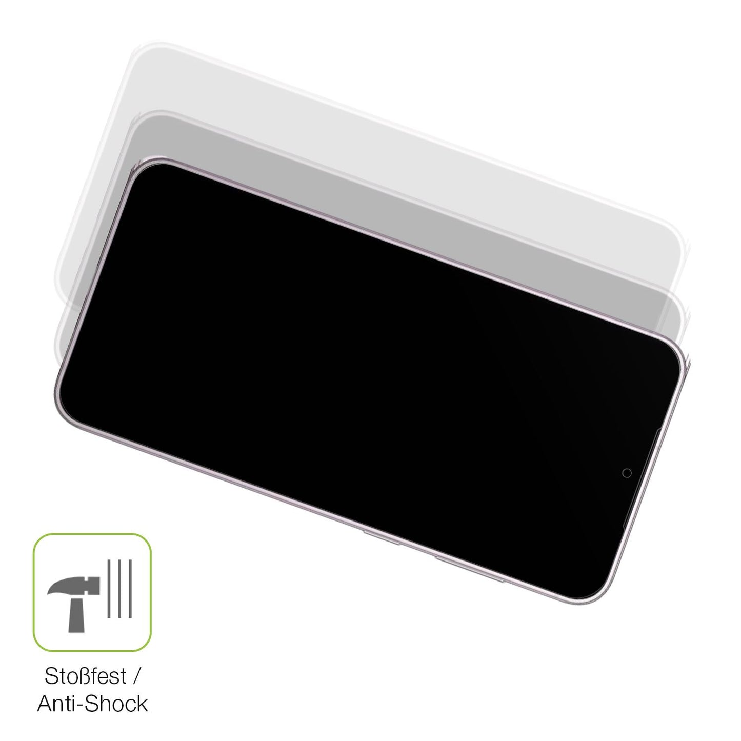 Schutz gegen Kratzer auf dem Samsung Galaxy S23 Plus Glas durch Schlüssel, Stöße gegen die Tischkante oder Stürze