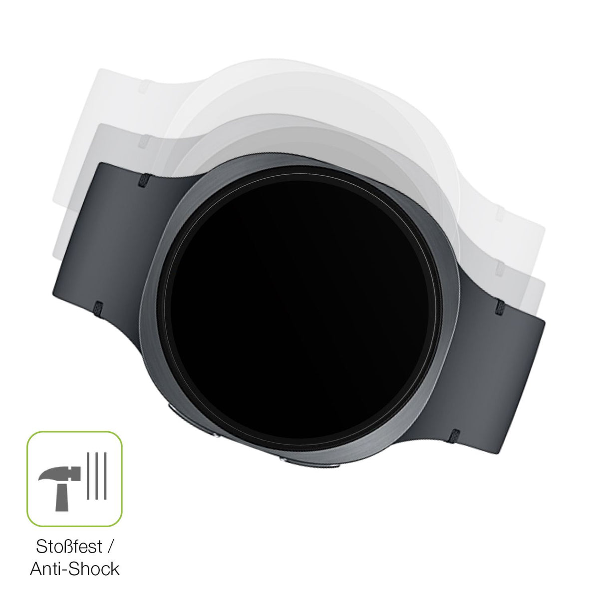 Schutz gegen Kratzer auf dem Samsung Galaxy Watch8 40mm Glas durch Schlüssel, Stöße gegen die Tischkante oder Stürze