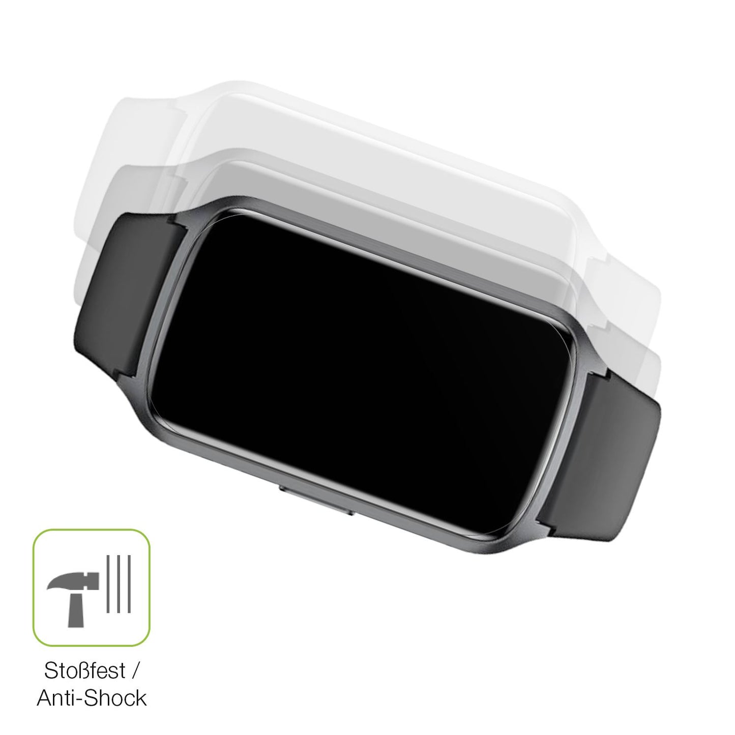 Schutz gegen Kratzer auf dem Sanorum Smartwatch 1.47 Zoll Glas durch Schlüssel, Stöße gegen die Tischkante oder Stürze