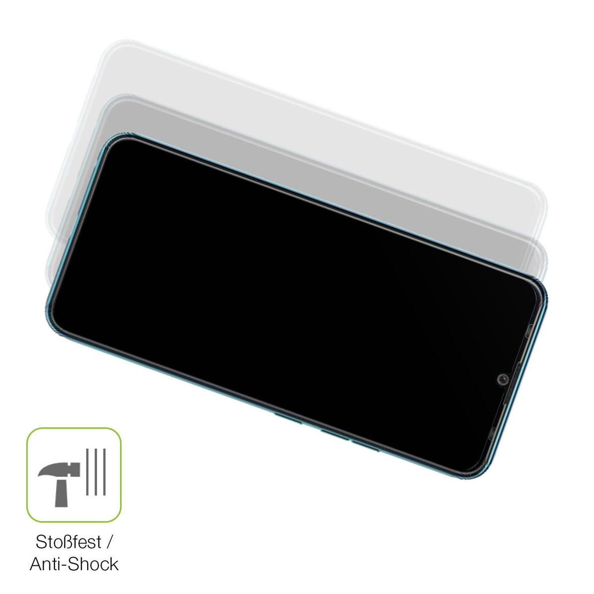 Schutz gegen Kratzer auf dem Tecno Spark 9 Glas durch Schlüssel, Stöße gegen die Tischkante oder Stürze