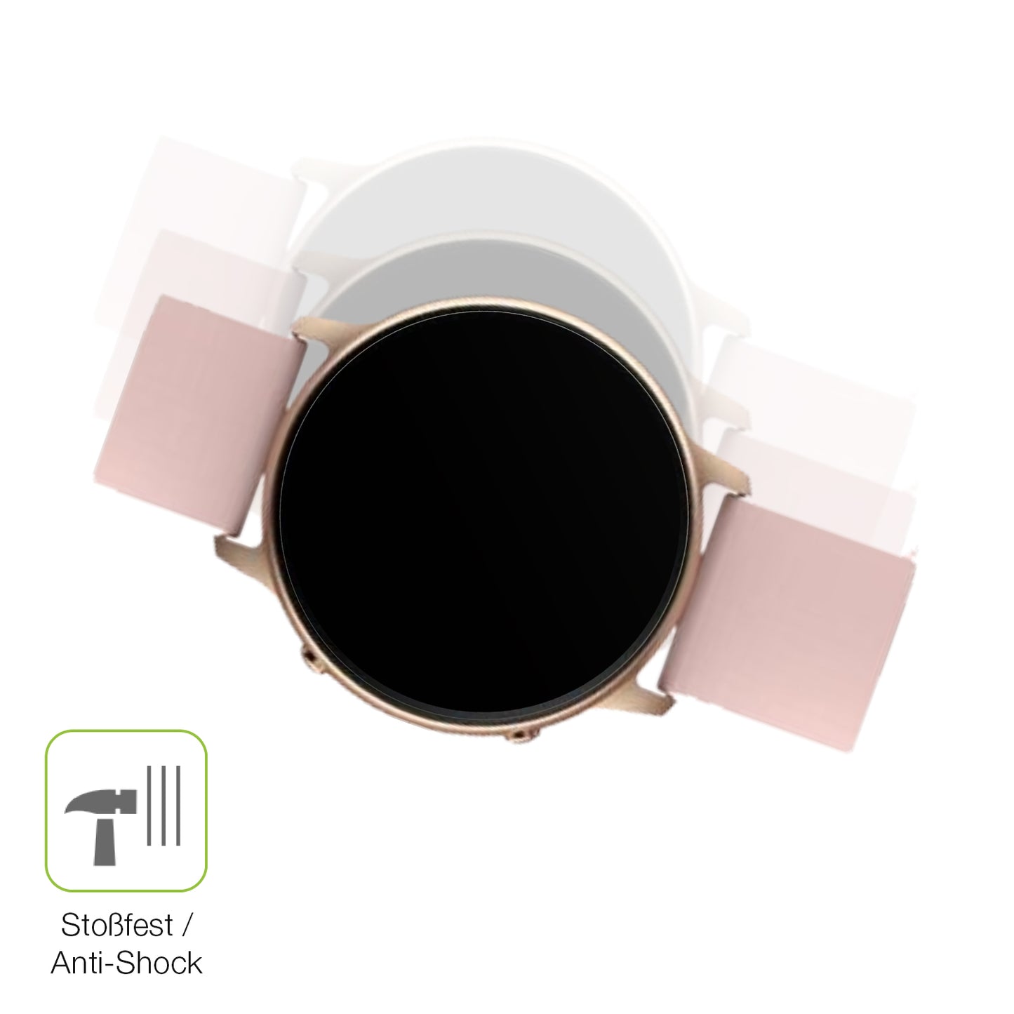 Schutz gegen Kratzer auf dem Tuyoma Smartwatch LW36 Glas durch Schlüssel, Stöße gegen die Tischkante oder Stürze