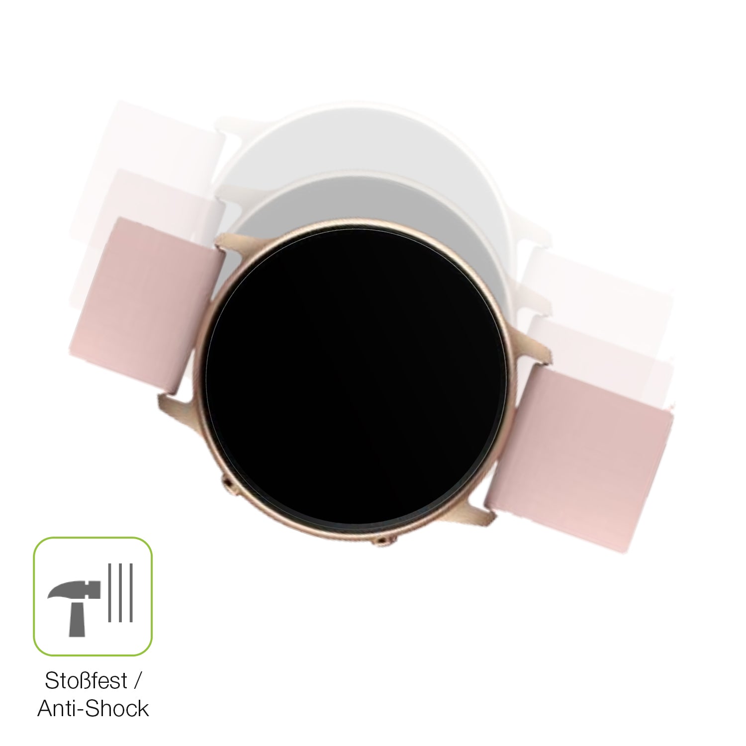 Schutz gegen Kratzer auf dem Tuyoma Smartwatch LW36 Glas durch Schlüssel, Stöße gegen die Tischkante oder Stürze