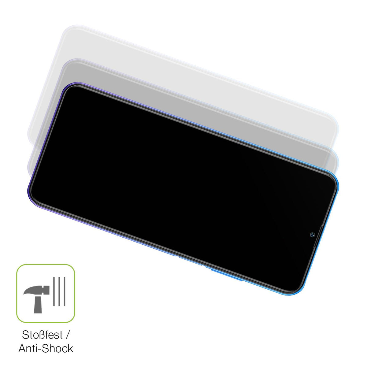 Schutz gegen Kratzer auf dem Ulefone Note 12P Glas durch Schlüssel, Stöße gegen die Tischkante oder Stürze