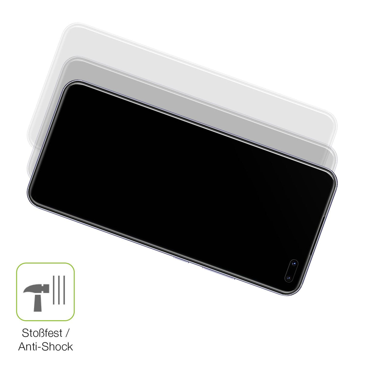 Schutz gegen Kratzer auf dem Vivo V19 Glas durch Schlüssel, Stöße gegen die Tischkante oder Stürze