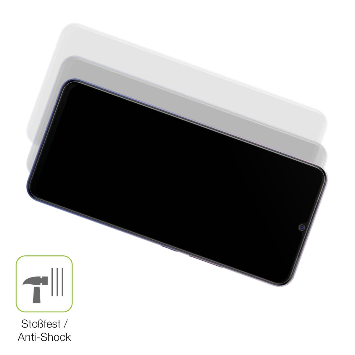Schutz gegen Kratzer auf dem Vivo V20 Glas durch Schlüssel, Stöße gegen die Tischkante oder Stürze