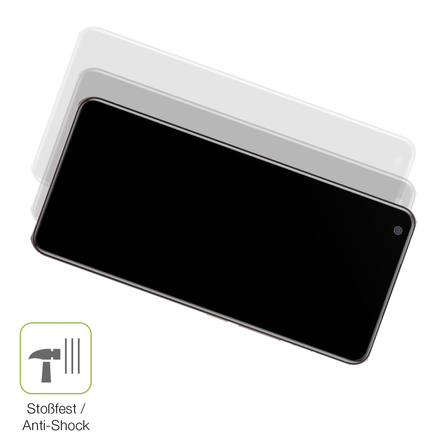 Schutz gegen Kratzer auf dem Vivo X50 Glas durch Schlüssel, Stöße gegen die Tischkante oder Stürze