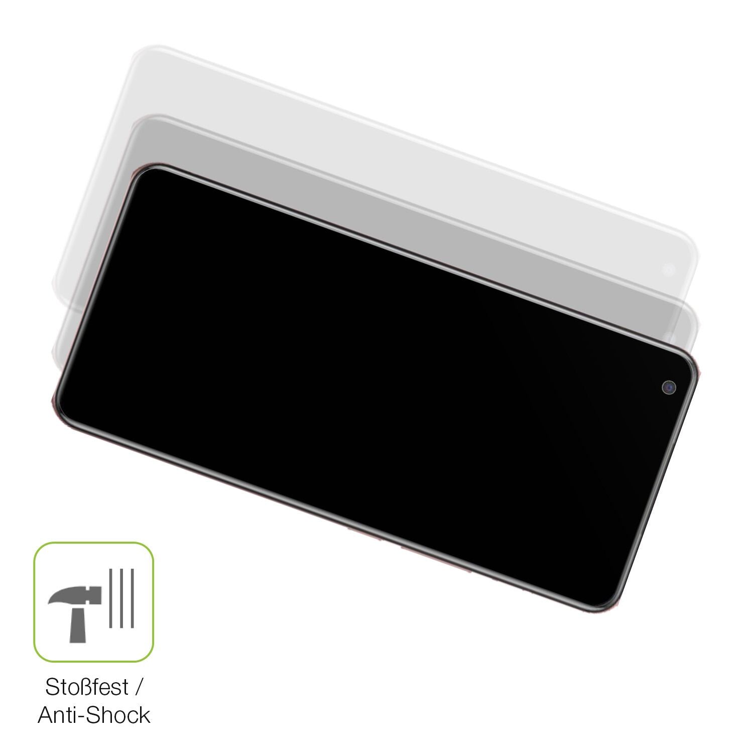 Schutz gegen Kratzer auf dem Vivo X50 Glas durch Schlüssel, Stöße gegen die Tischkante oder Stürze