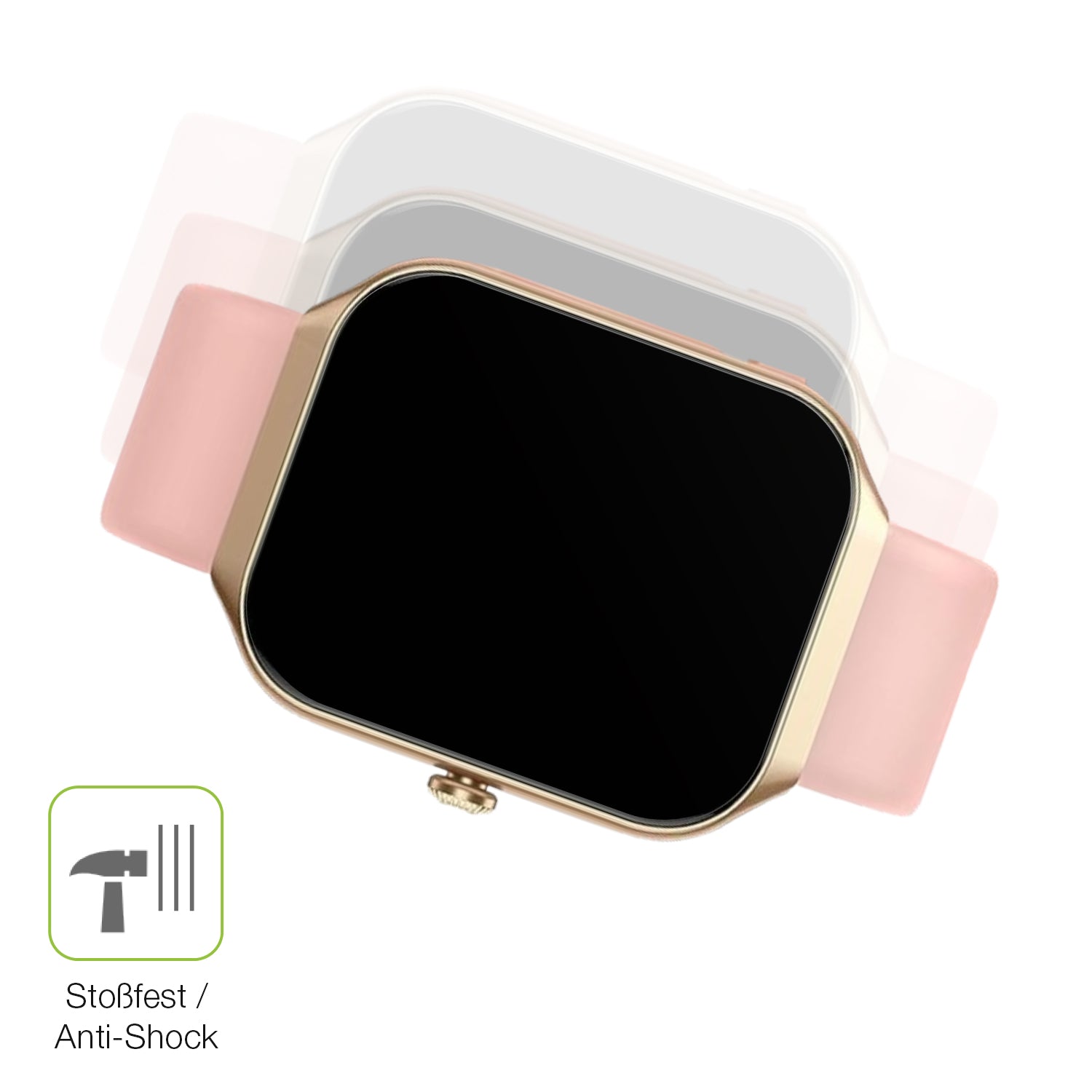 Schutz gegen Kratzer auf dem Walkbee Smartwatch 1.96 Zoll Glas durch Schlüssel, Stöße gegen die Tischkante oder Stürze