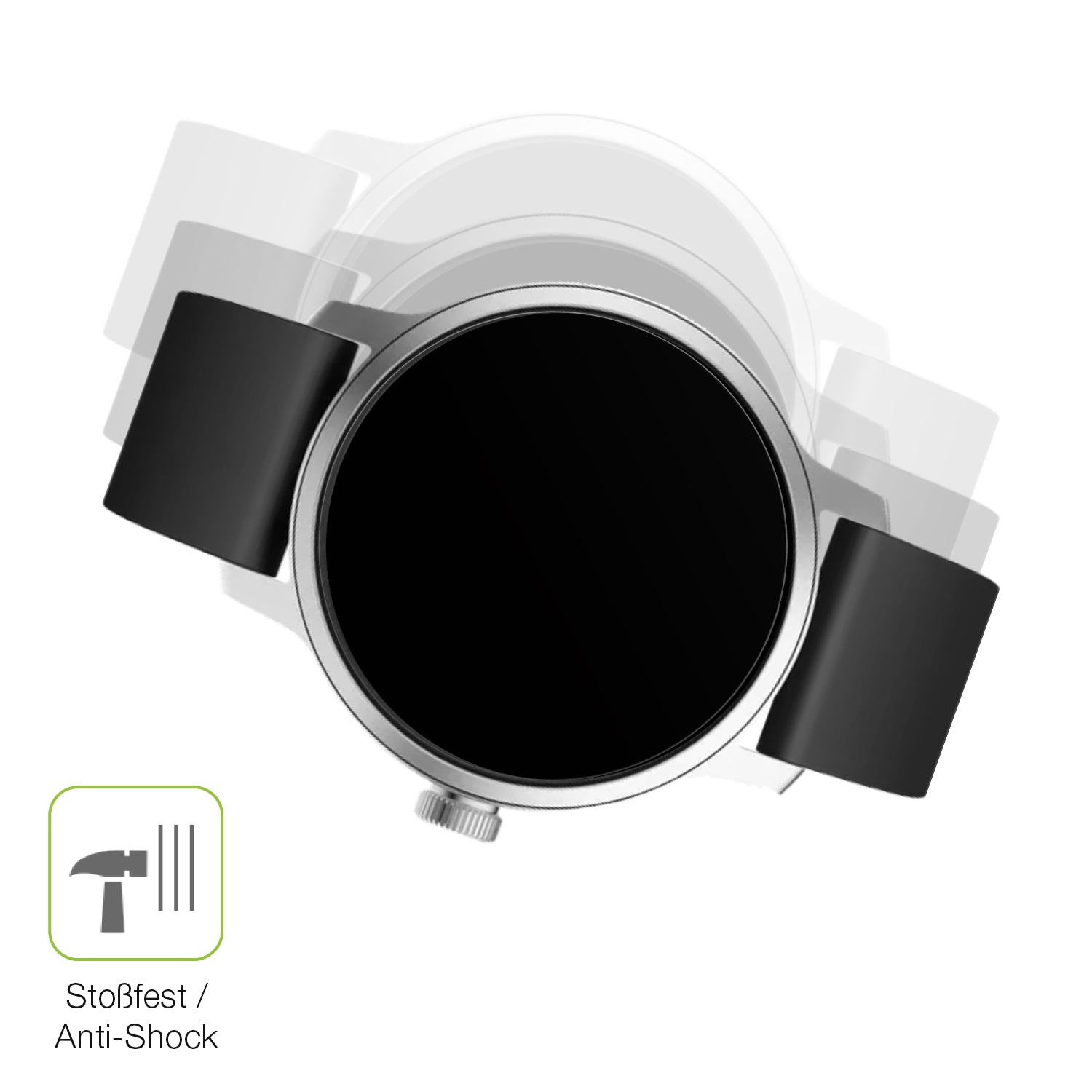 Schutz gegen Kratzer auf dem Withings Scanwatch 42mm Gen. 1 Glas durch Schlüssel, Stöße gegen die Tischkante oder Stürze