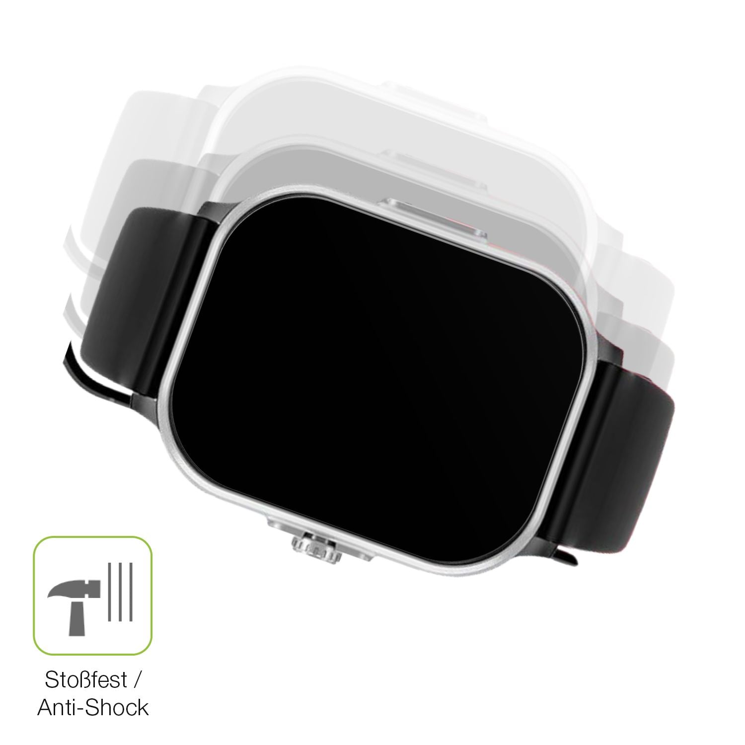 Schutz gegen Kratzer auf dem YYKY Smartwatch 1.72 Zoll Glas durch Schlüssel, Stöße gegen die Tischkante oder Stürze