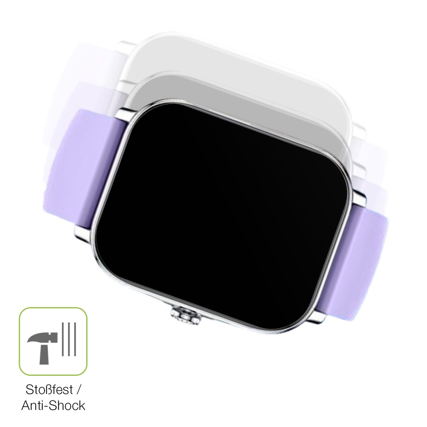 Schutz gegen Kratzer auf dem Zhizhi Smartwatch P90 1.85 Zoll Glas durch Schlüssel, Stöße gegen die Tischkante oder Stürze