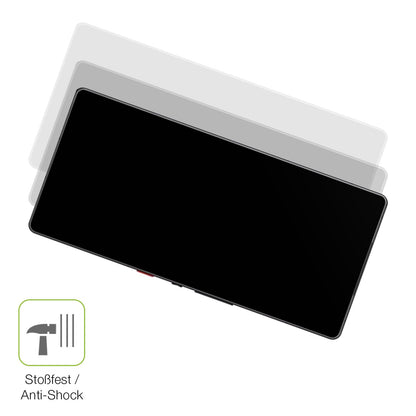 Schutz gegen Kratzer auf dem ZTE Nubia Redmagic 10 Pro+ Glas durch Schlüssel, Stöße gegen die Tischkante oder Stürze