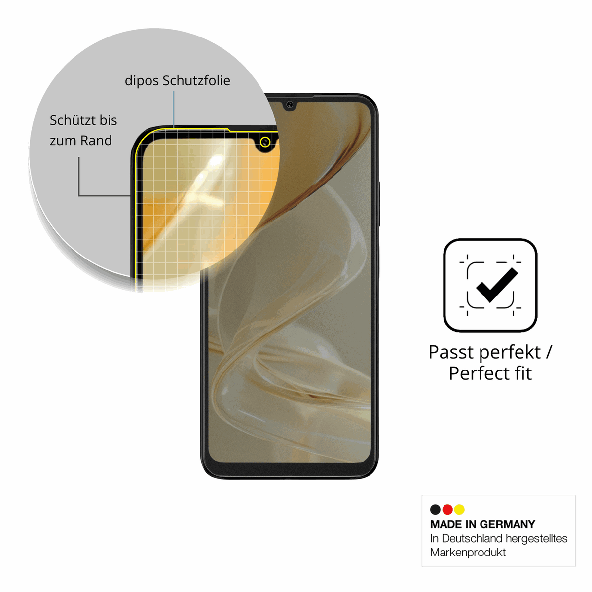 Schutz gegen Kratzer auf dem Lava Bold N2 Glas durch Schlüssel, Stöße gegen die Tischkante oder Stürze