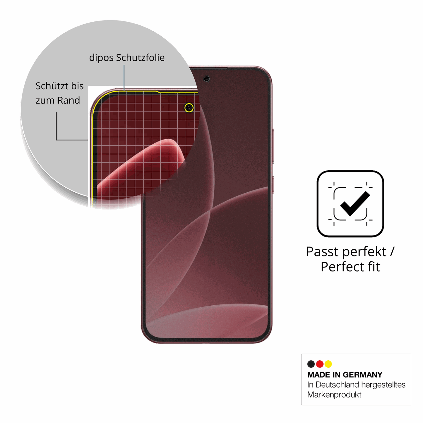 Schutz gegen Kratzer auf dem Oppo F33 Pro 5G Glas durch Schlüssel, Stöße gegen die Tischkante oder Stürze