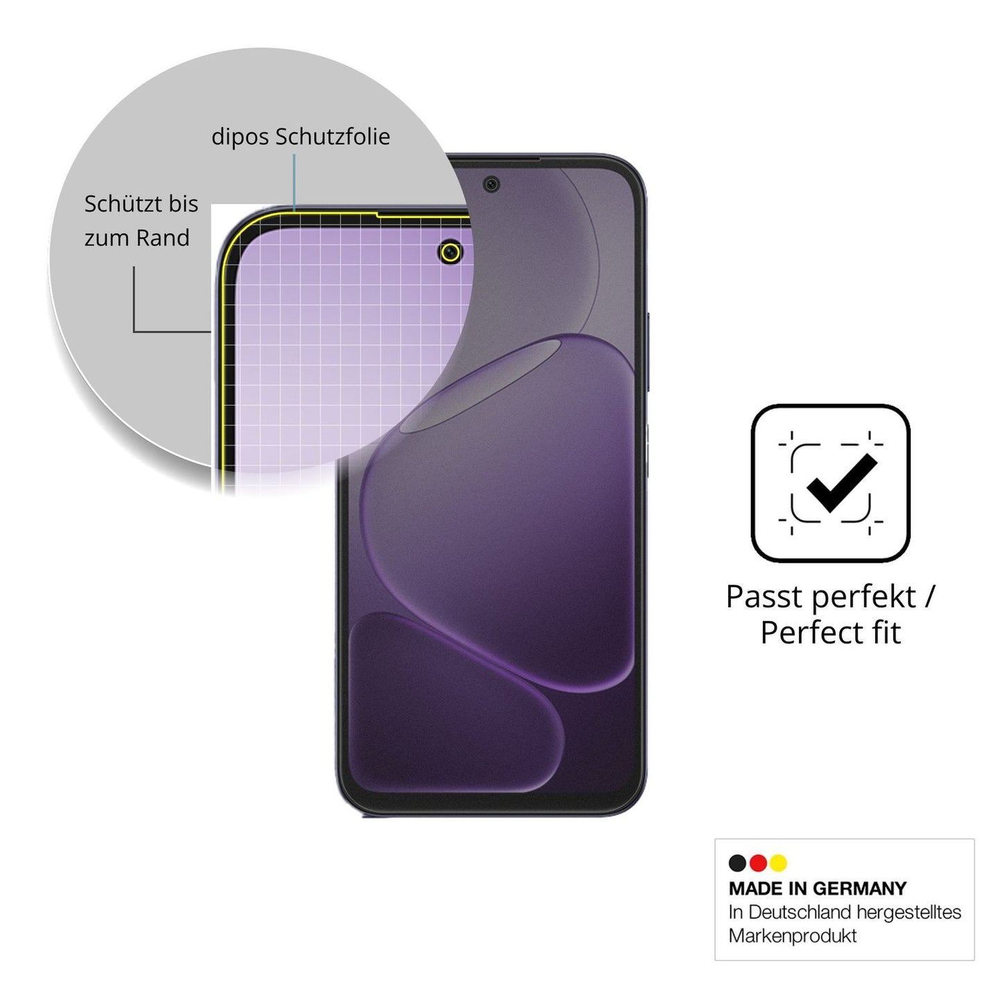 Schutz gegen Kratzer auf dem Oppo K14 5G Glas durch Schlüssel, Stöße gegen die Tischkante oder Stürze