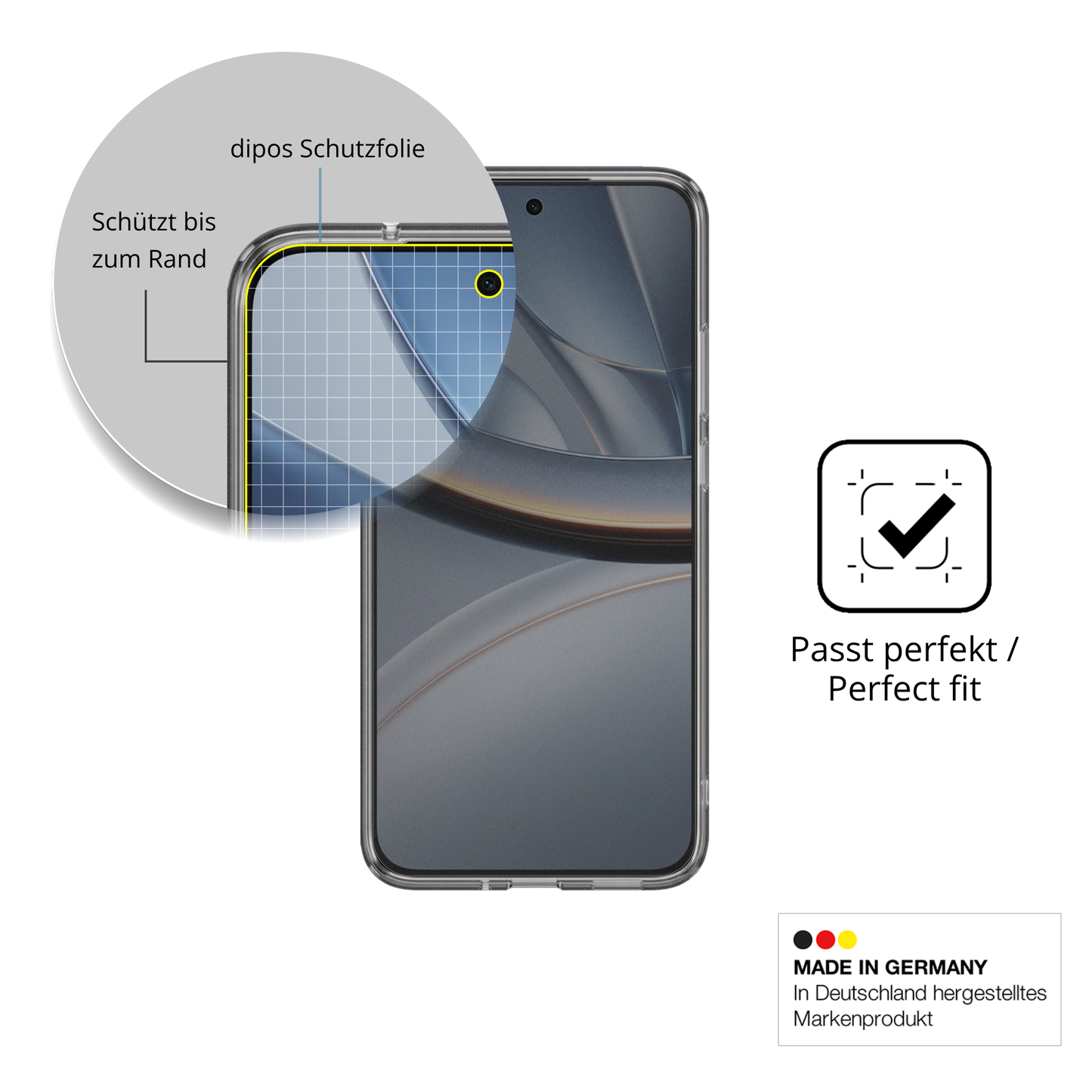 Schutz gegen Kratzer auf dem Xiaomi Poco F7 5G Case Friendly Glas durch Schl�ssel, St��e gegen die Tischkante oder St�rze