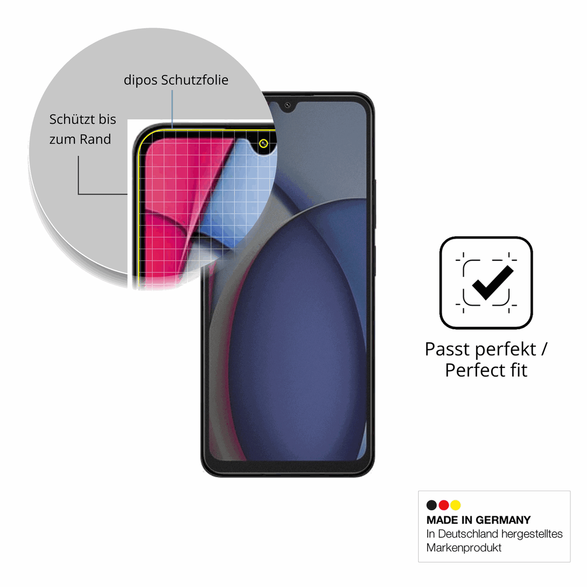 Schutz gegen Kratzer auf dem Xiaomi Redmi A3 Pro Glas durch Schlüssel, Stöße gegen die Tischkante oder Stürze