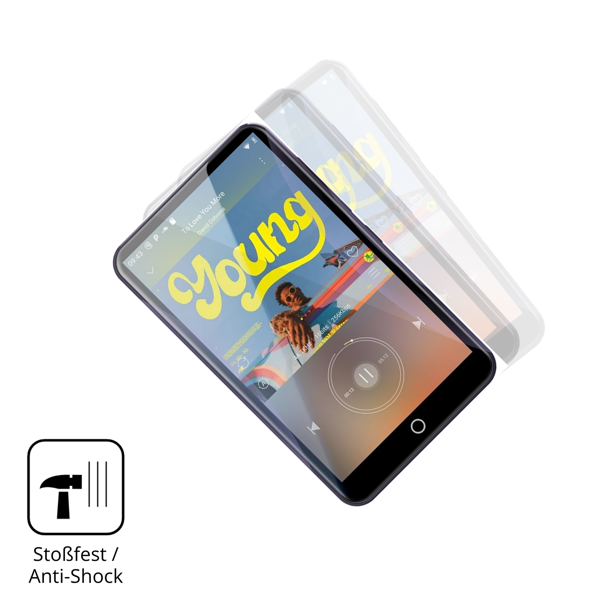 Schutz gegen Kratzer auf dem Fanvace EU-M31 MP3-Player Glas durch Schlüssel oder Ähnliches