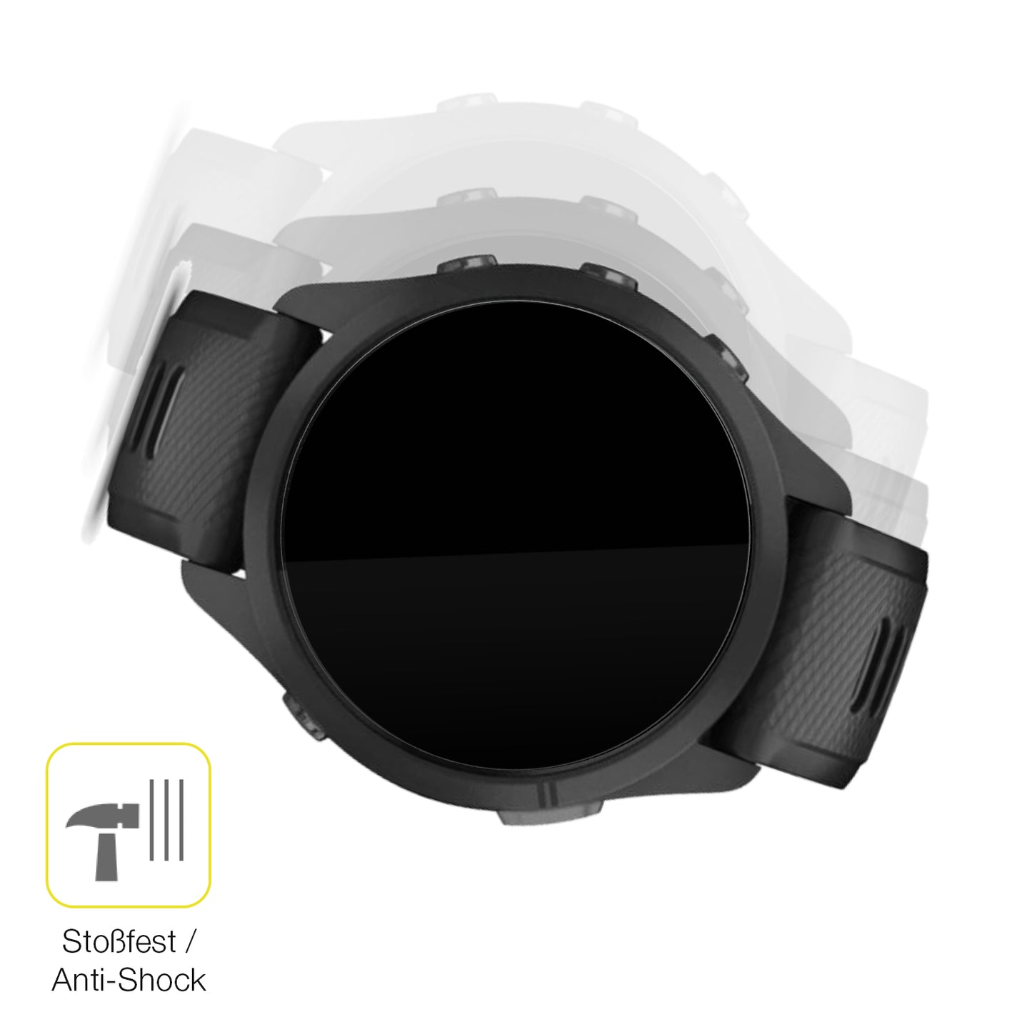Schutz gegen Kratzer auf dem Garmin Forerunner 265 46mm Glas durch Schlüssel oder Ähnliches
