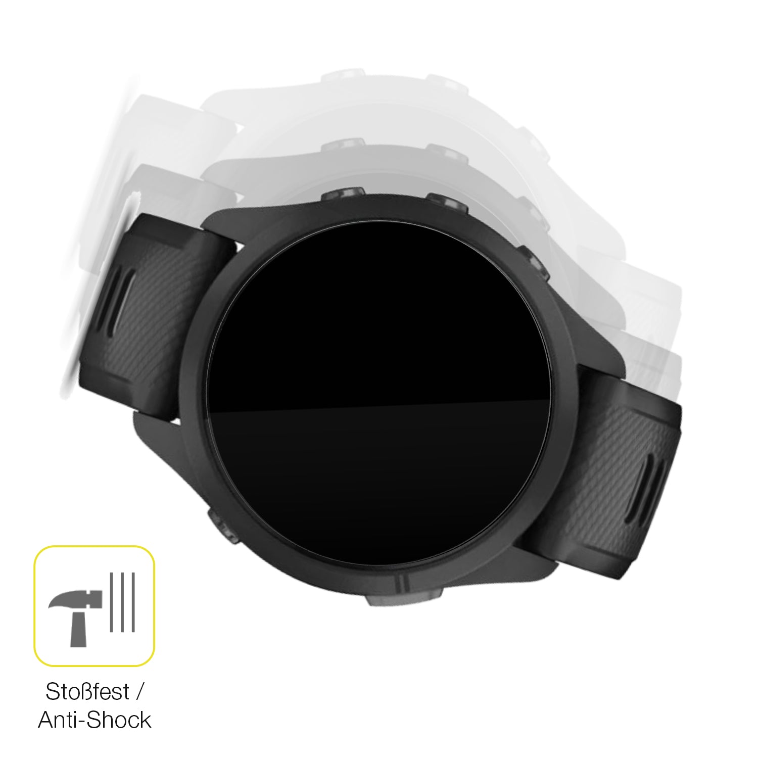 Schutz gegen Kratzer auf dem Garmin Forerunner 265 46mm Glas durch Schlüssel oder Ähnliches