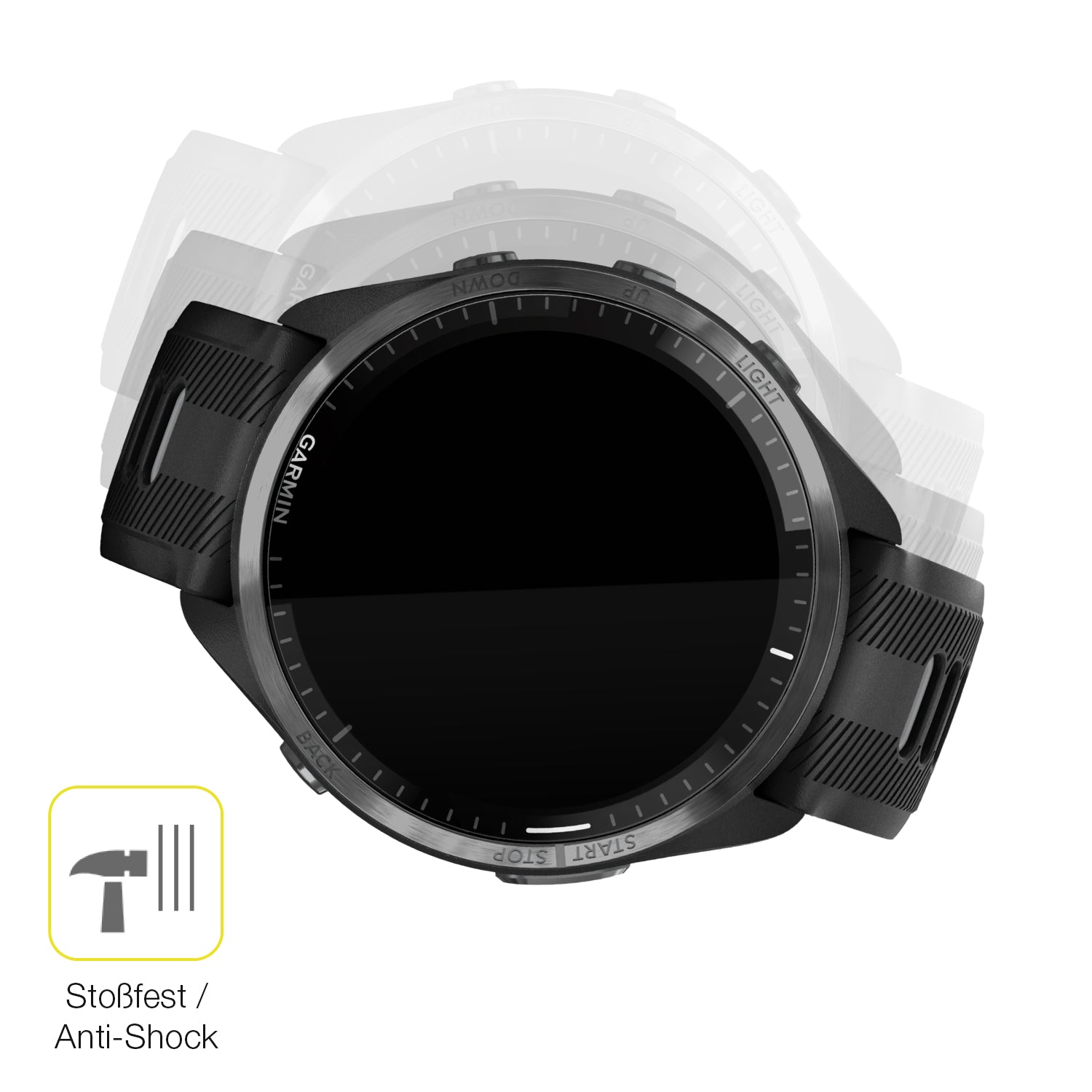 Schutz gegen Kratzer auf dem Garmin Forerunner 965 Glas durch Schlüssel oder Ähnliches