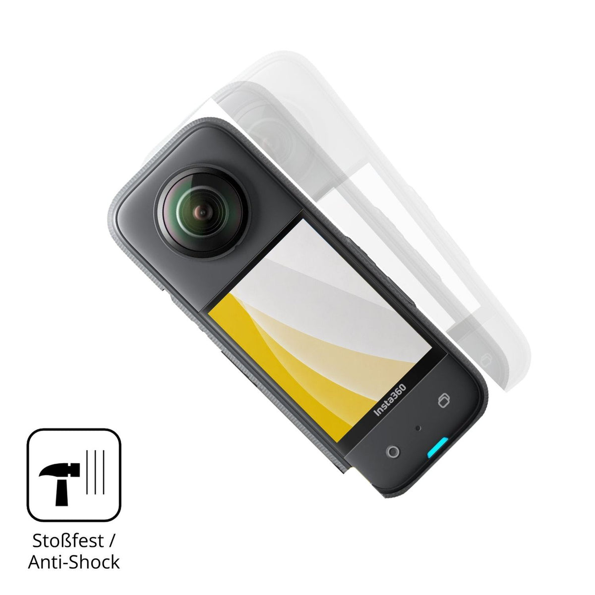 Schutz gegen Kratzer auf dem Insta360 X3 Glas durch Schlüssel oder Ähnliches