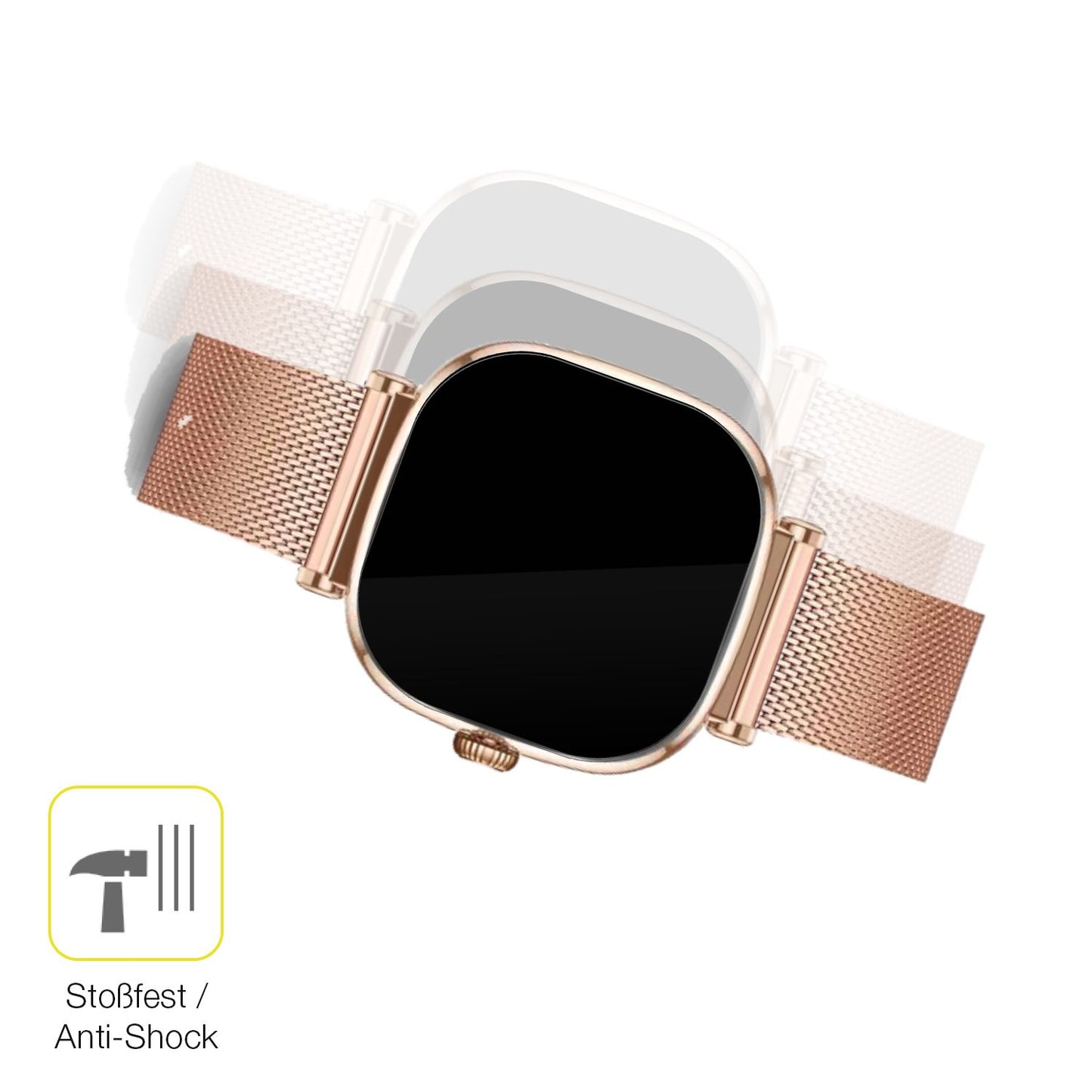 Schutz gegen Kratzer auf dem KSIX Iria Smartwatch 1.7 Zoll Glas durch Schlüssel oder Ähnliches