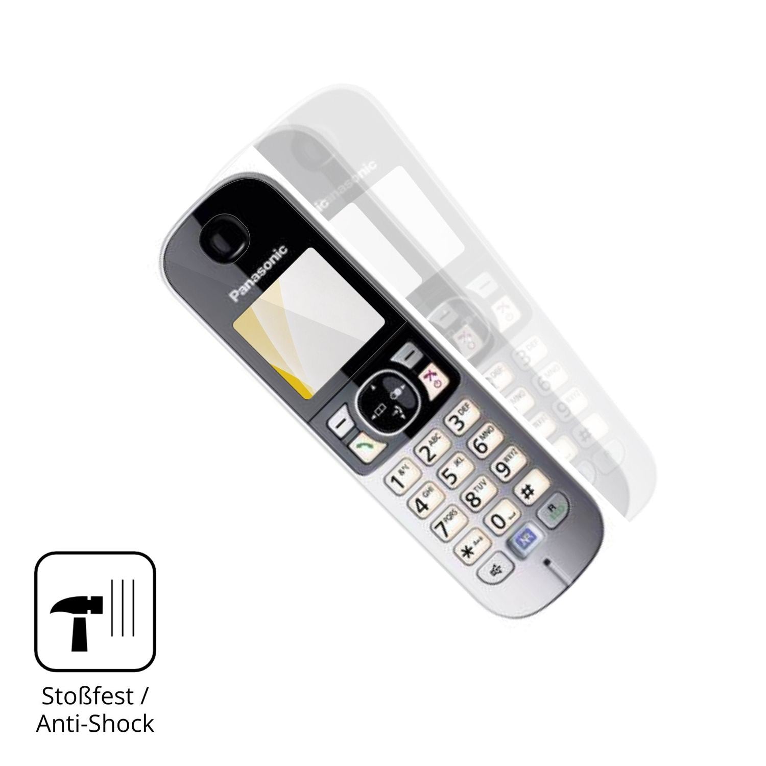 Schutz gegen Kratzer auf dem Panasonic KX-TG6823 Glas durch Schlüssel oder Ähnliches