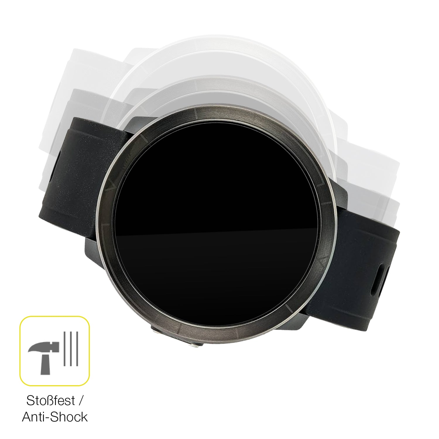 Schutz gegen Kratzer auf dem Watchmark Kardiowatch WM18 Plus Glas durch Schlüssel oder Ähnliches