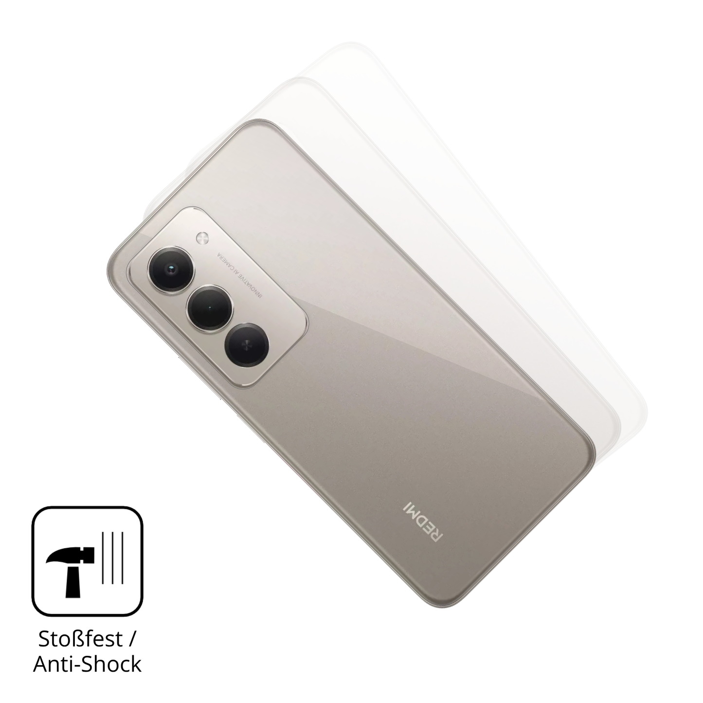 Schutz gegen Kratzer auf dem Xiaomi Redmi 15 4G R�ckseite Glas durch Schl�ssel oder �hnliches