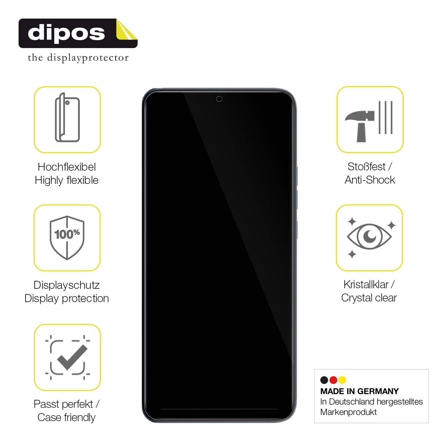 Displayschutz hergestellt in Deutschland, höchste Qualität made in Germany
