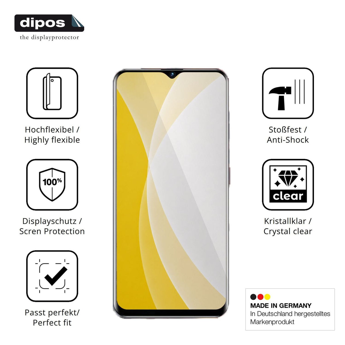 Displayschutz hergestellt in Deutschland, höchste Qualität made in Germany