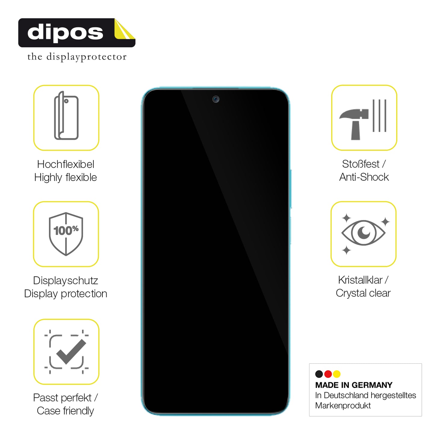 Displayschutz hergestellt in Deutschland, höchste Qualität made in Germany