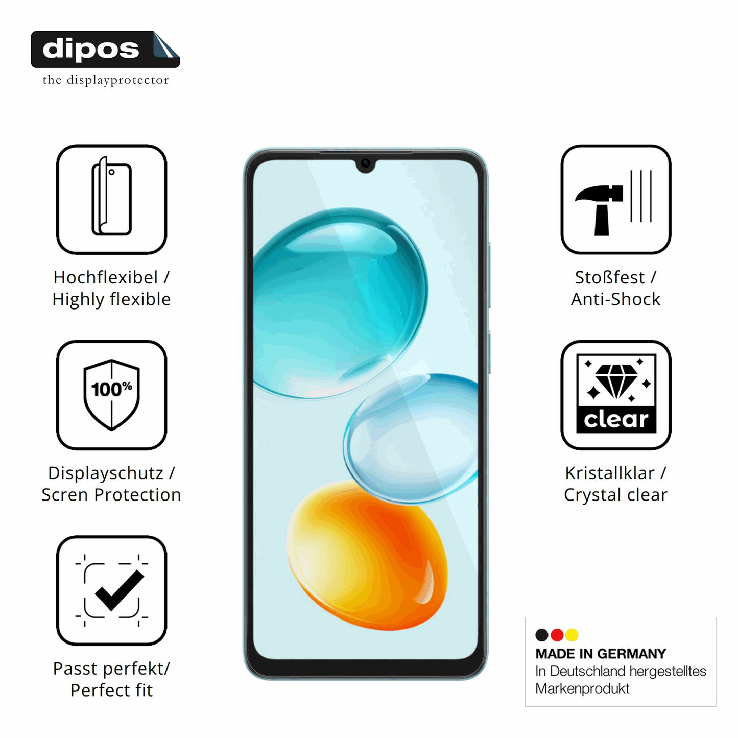 Displayschutz hergestellt in Deutschland, höchste Qualität made in Germany