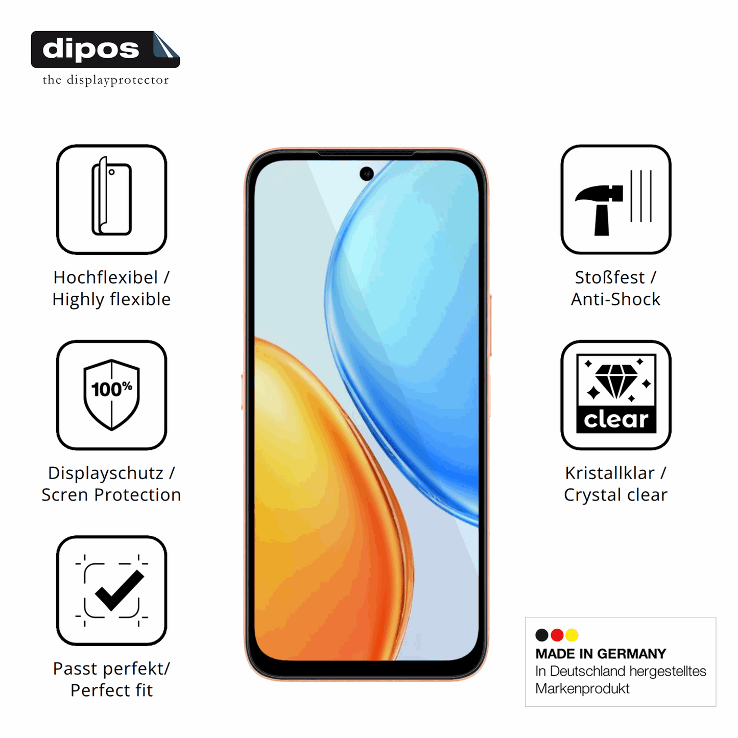 Displayschutz hergestellt in Deutschland, höchste Qualität made in Germany