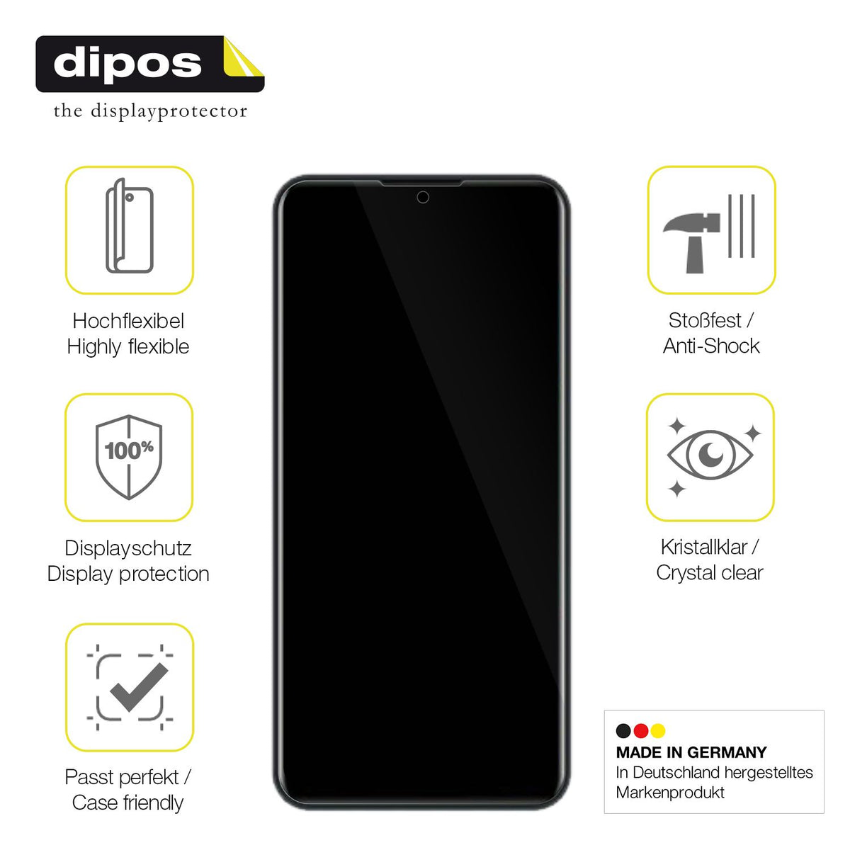 Displayschutz hergestellt in Deutschland, höchste Qualität made in Germany