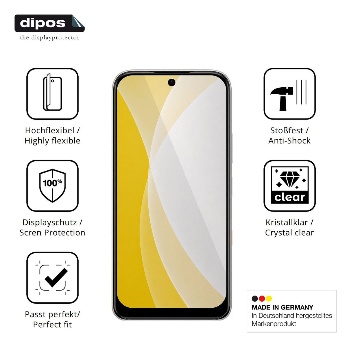 Displayschutz hergestellt in Deutschland, höchste Qualität made in Germany