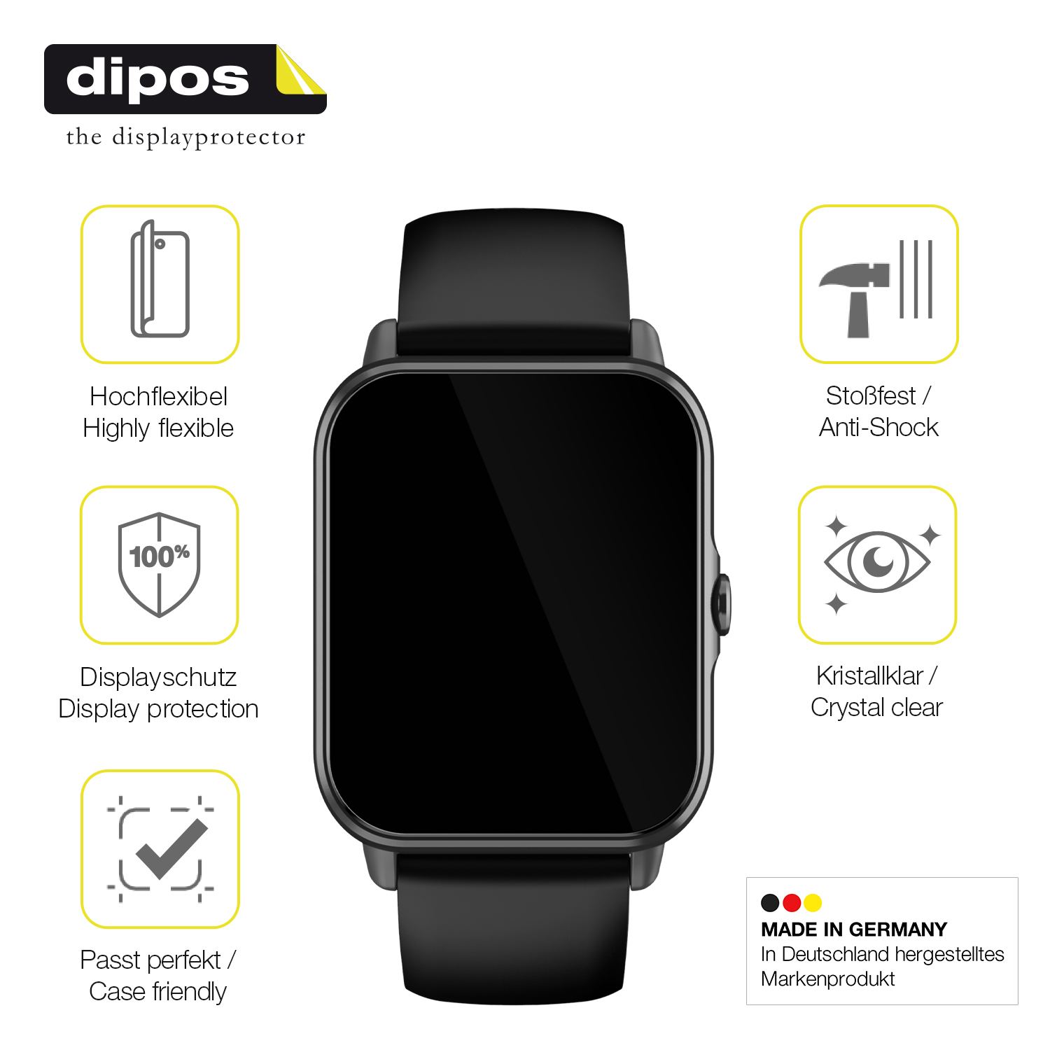 Displayschutz hergestellt in Deutschland, höchste Qualität made in Germany