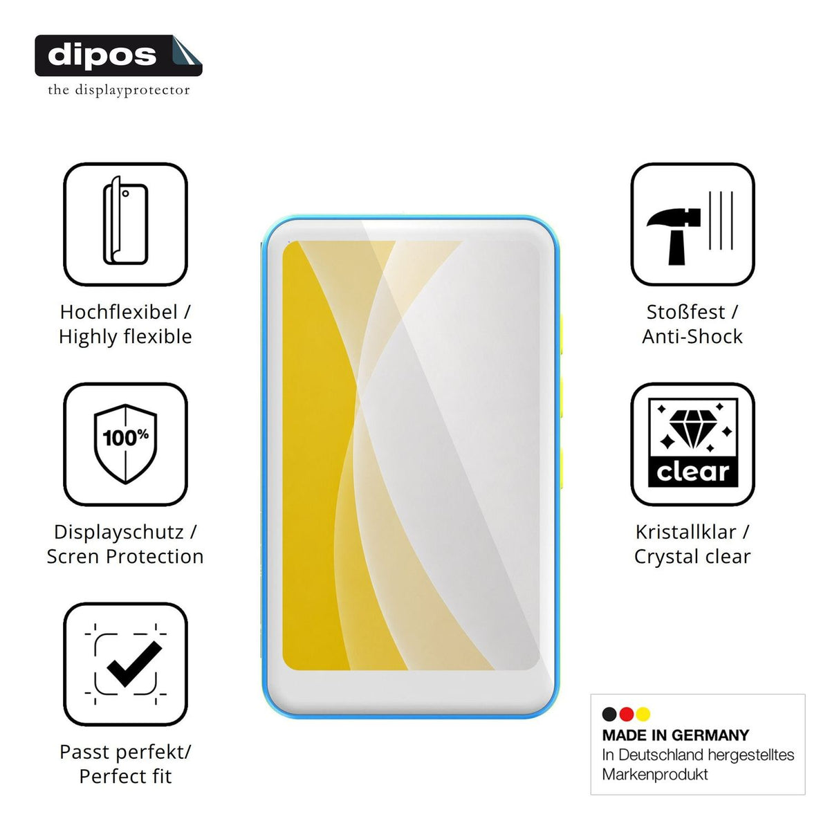 Displayschutz hergestellt in Deutschland, höchste Qualität made in Germany
